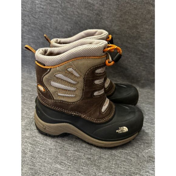 The North Face Winter Snow Boots Youth 2 Garcons Brown Insulation Round Toe - Picture 2 of 10